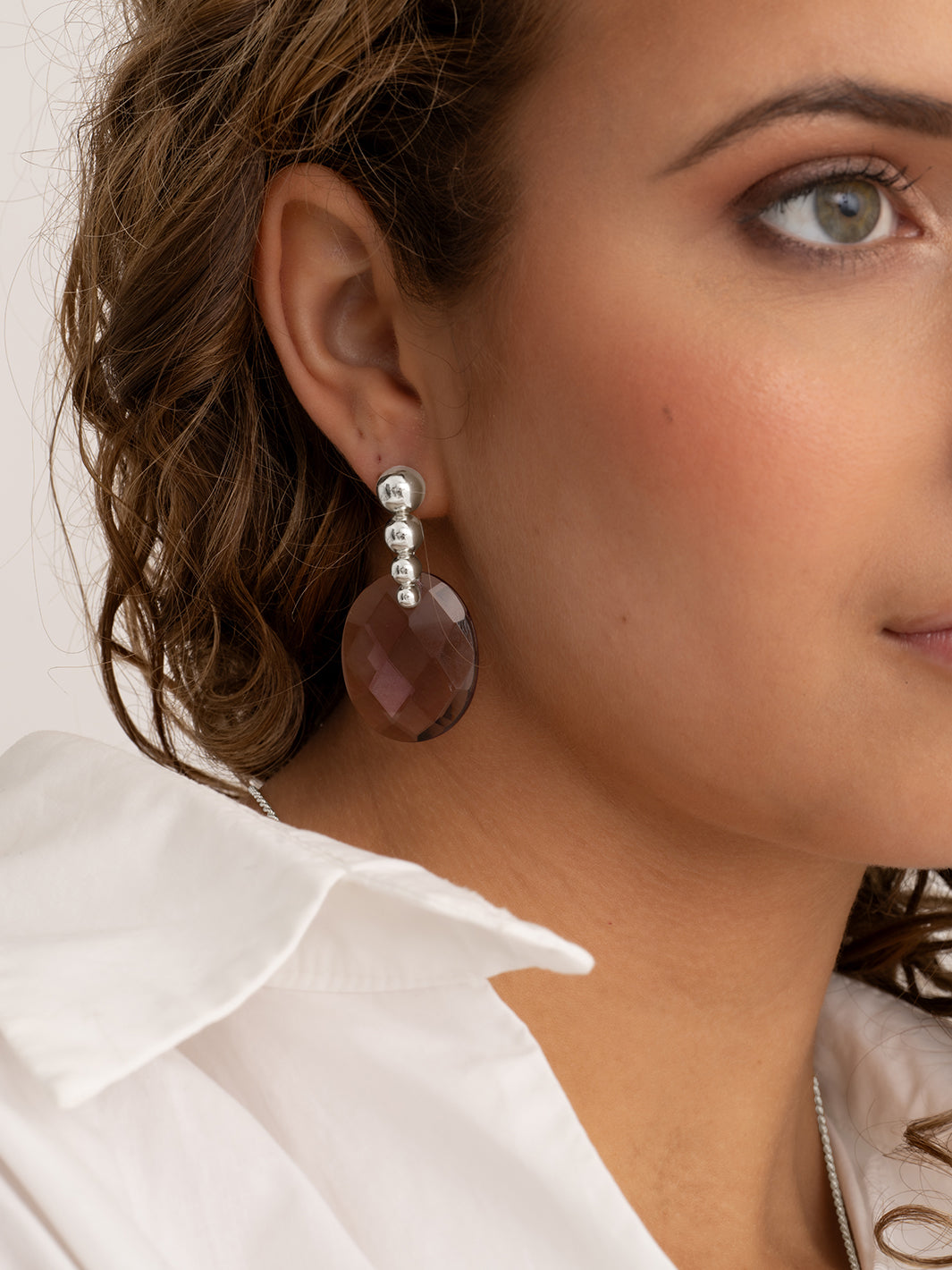 Bubble Pushback Earrings | Silver