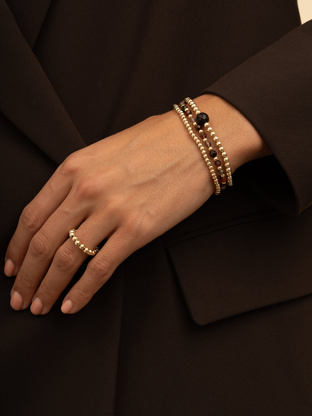 Smoky Quartz Multi Armbanden Set Goud - Sets