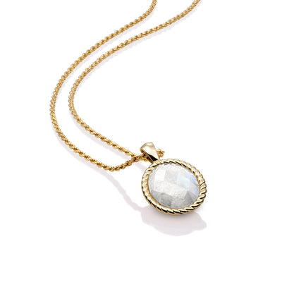 Moonstone Twist Amulet necklace Set | Gold Plated