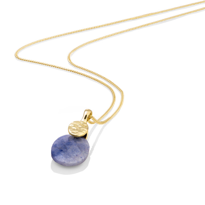 Blue Aventurine Moyen ovale Fuse Chaîne set | Plaqué Or