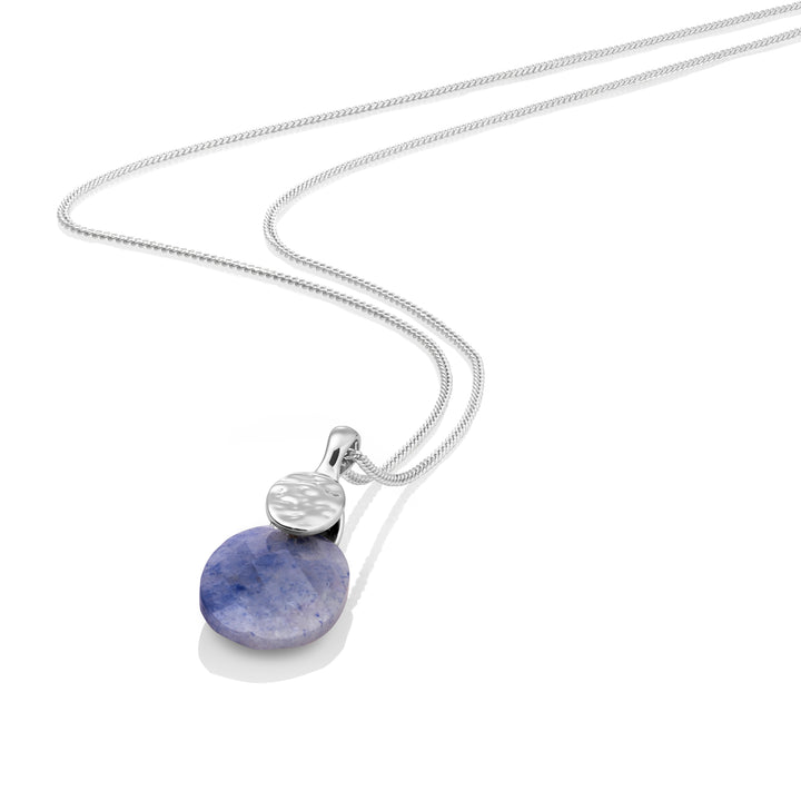 Blue Aventurine Moyen ovale Fuse Chaîne set | Argent