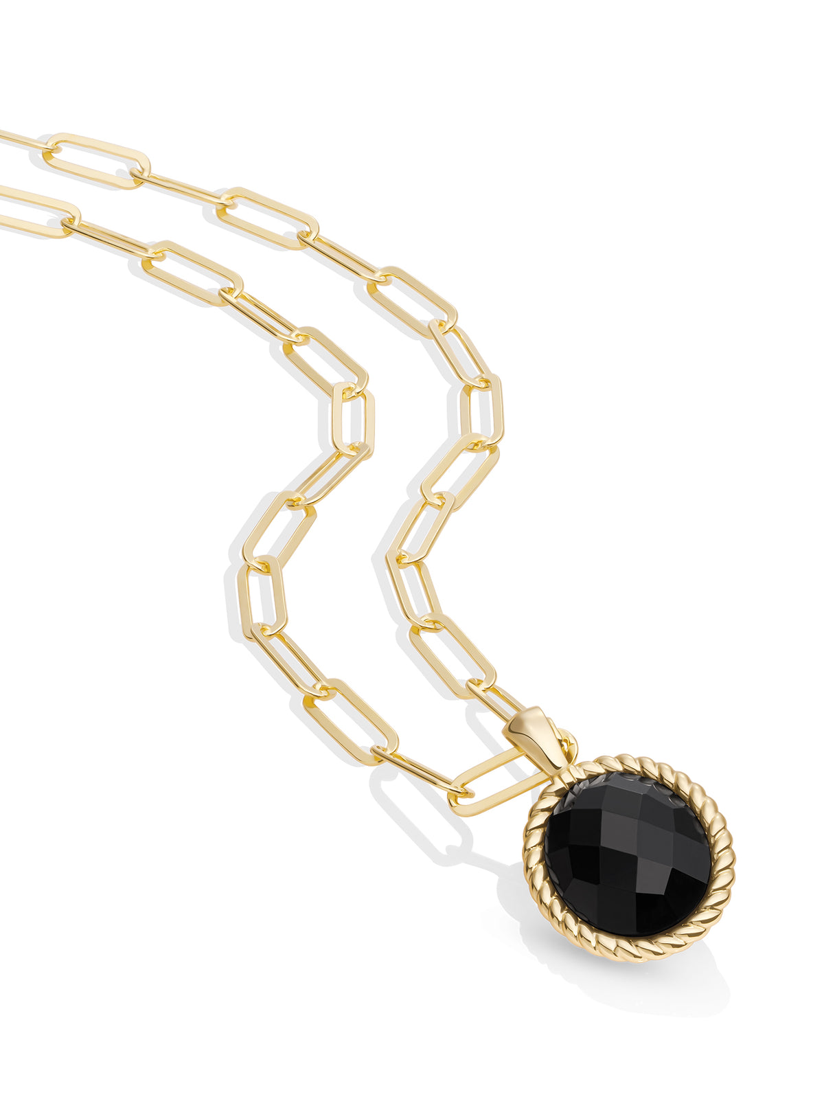 Onyx Twist Long Link Ketting Set Goud Kleurig