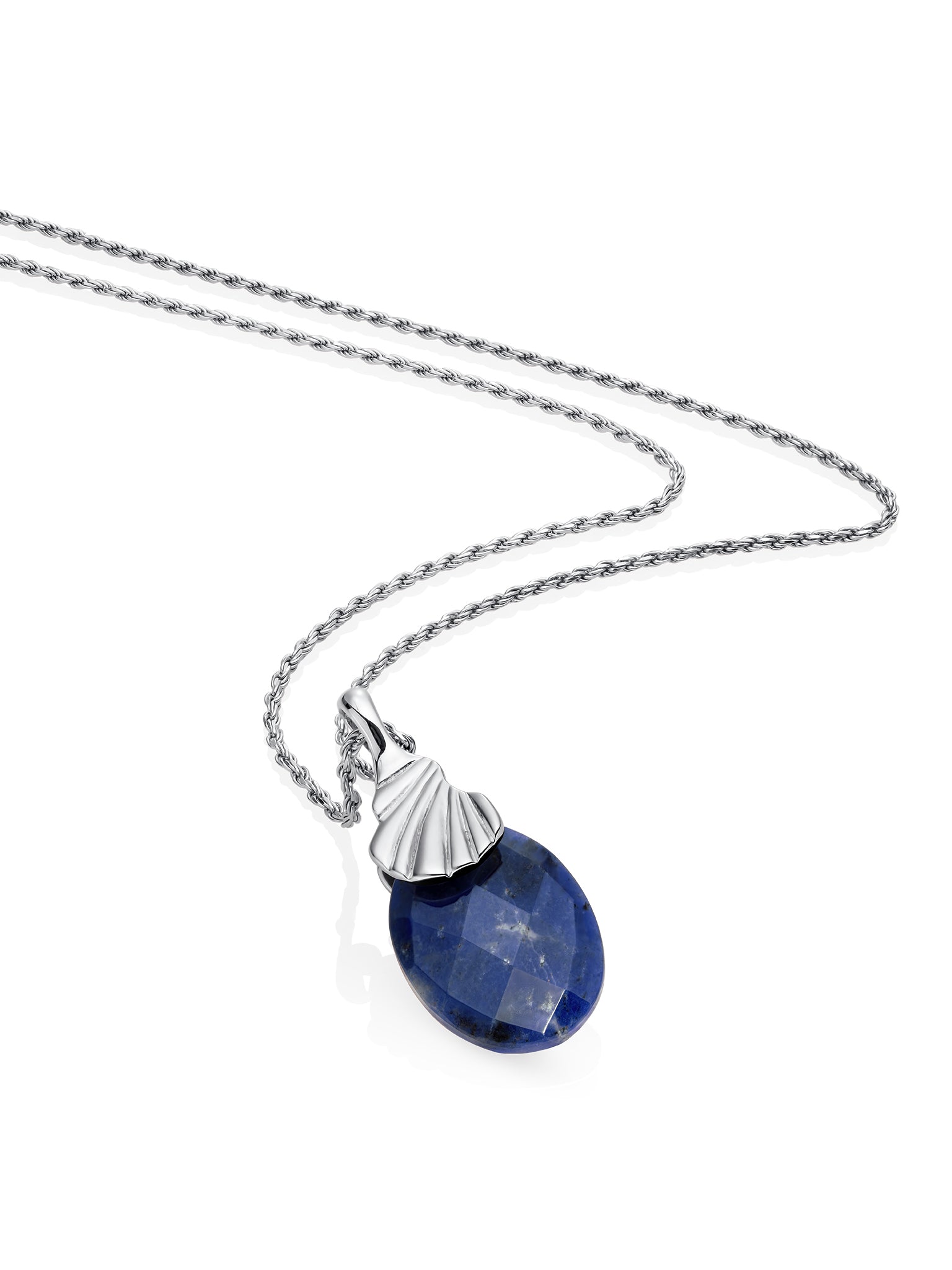 Sodalite Dune Rope Ketting Set Zilver
