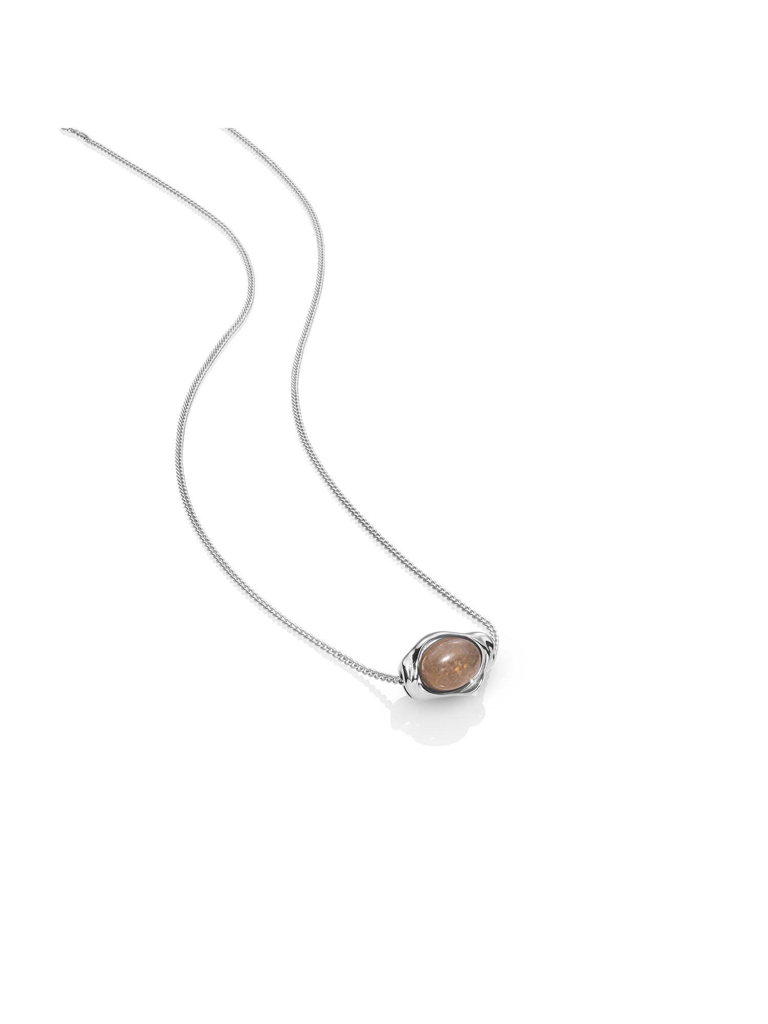 Smoky Quartz Flow Ketting Set Zilver