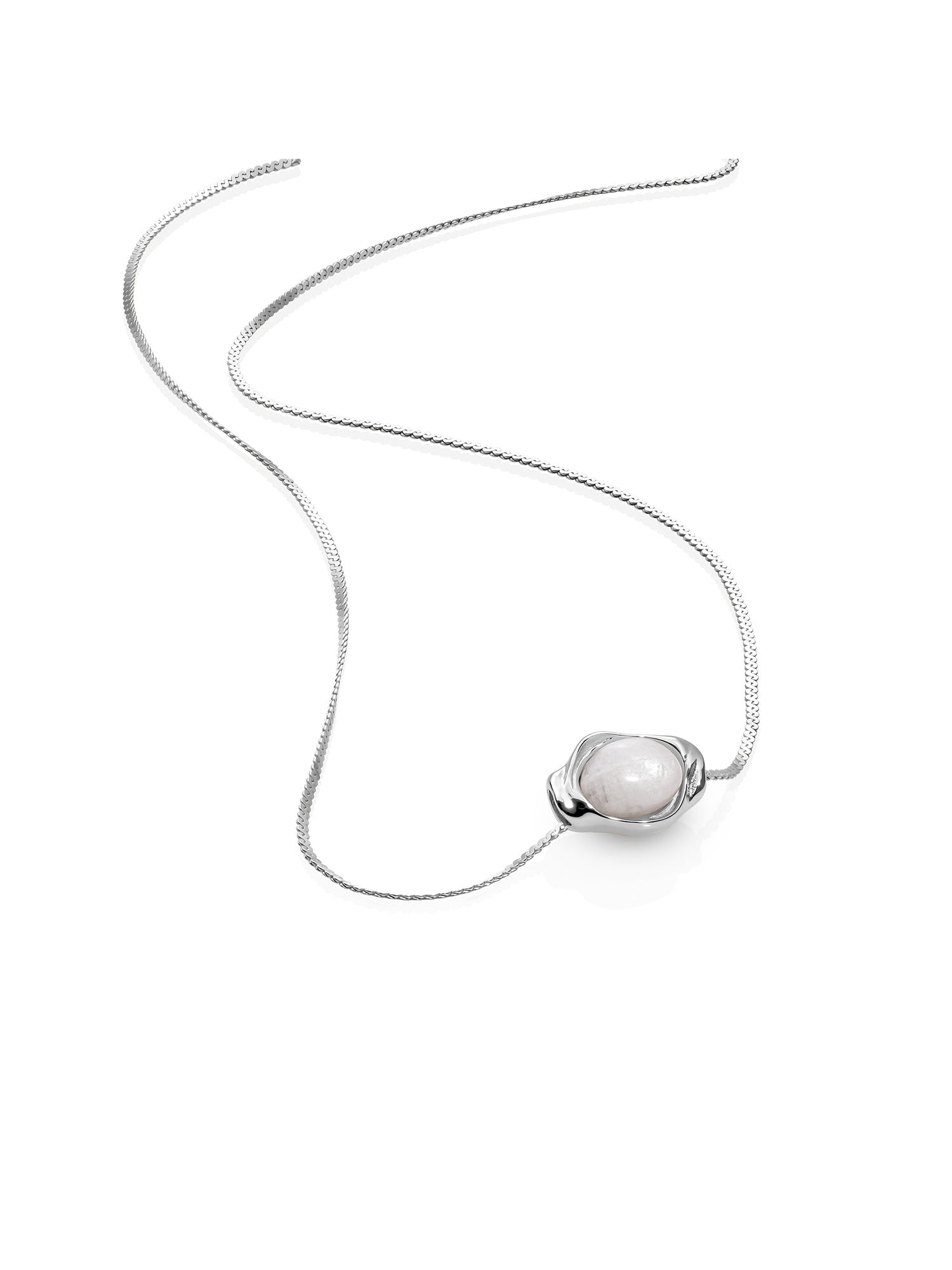Moonstone Flow Serpentine Chain Ketting Set Zilver