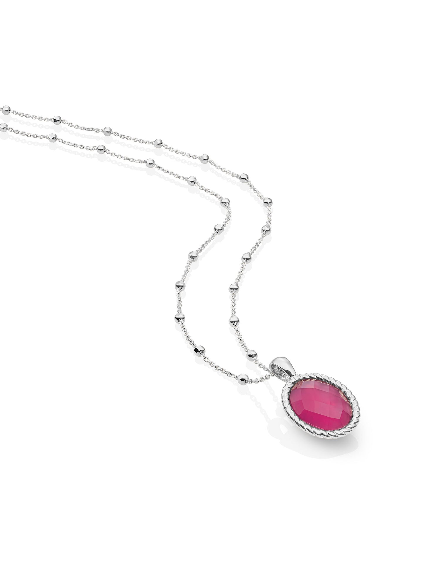 Candy Jade Twist Ball Chain Ketting Set Zilver - Sets