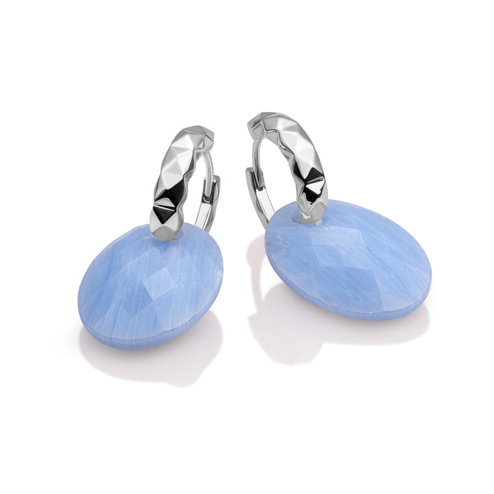 echt zilveren oorbellen met blauwe edelteen van Sparkling Jewels