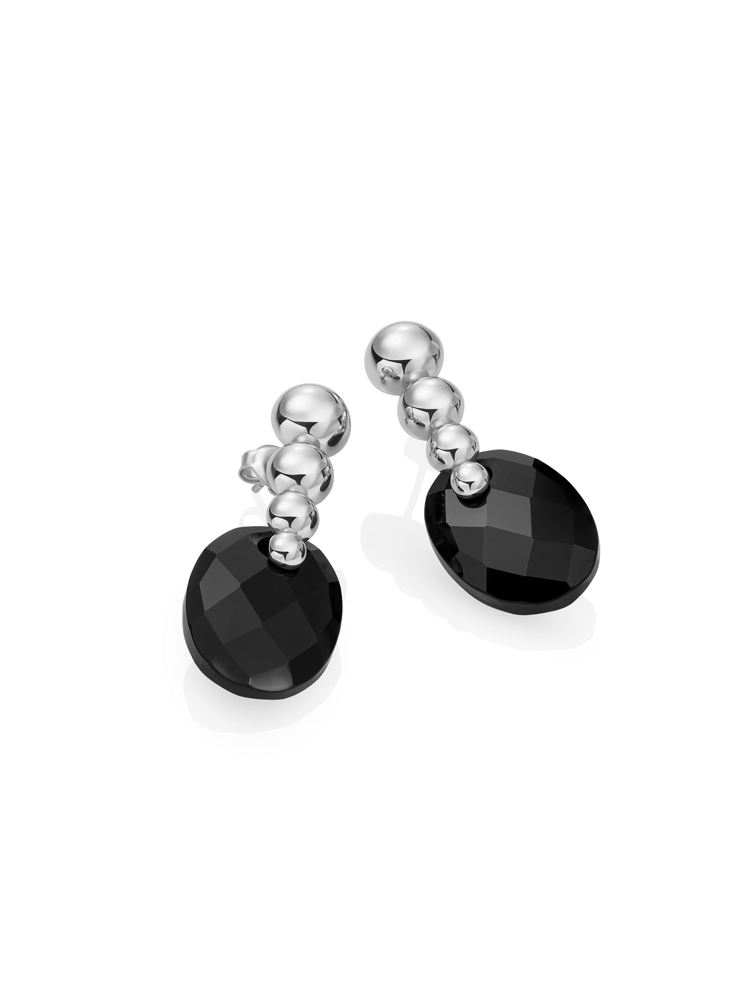 Onyx Medium Oval Bubble Push Back Oorbellen set