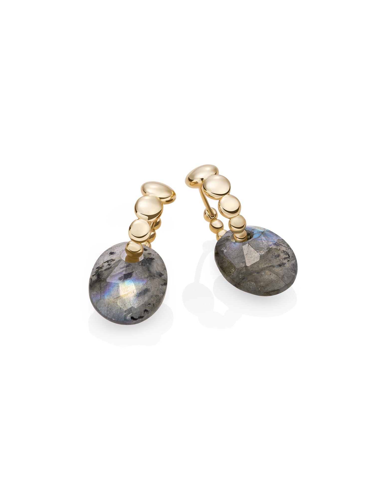 Labradorite Small Oval Bubble Huggies Oorbellen set
