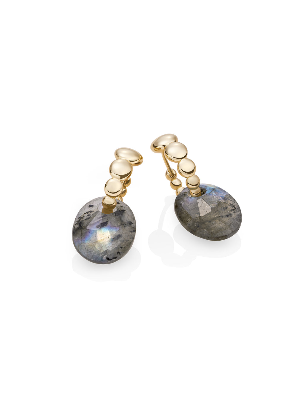 Labradorite Small Oval Bubble Huggies Oorbellen set