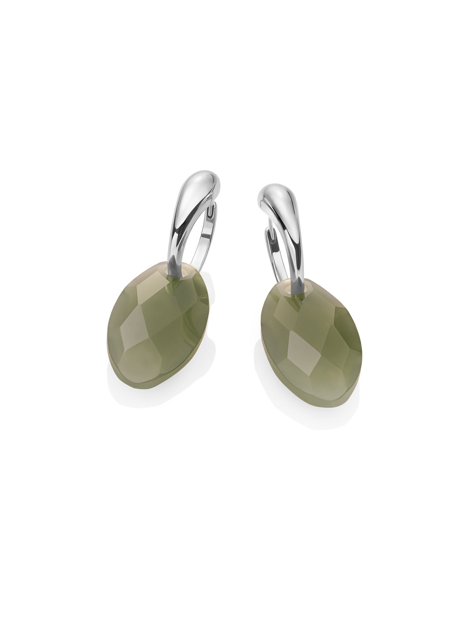 Lime Jade Leaf Bold Fuse Huggies Oorbellen set