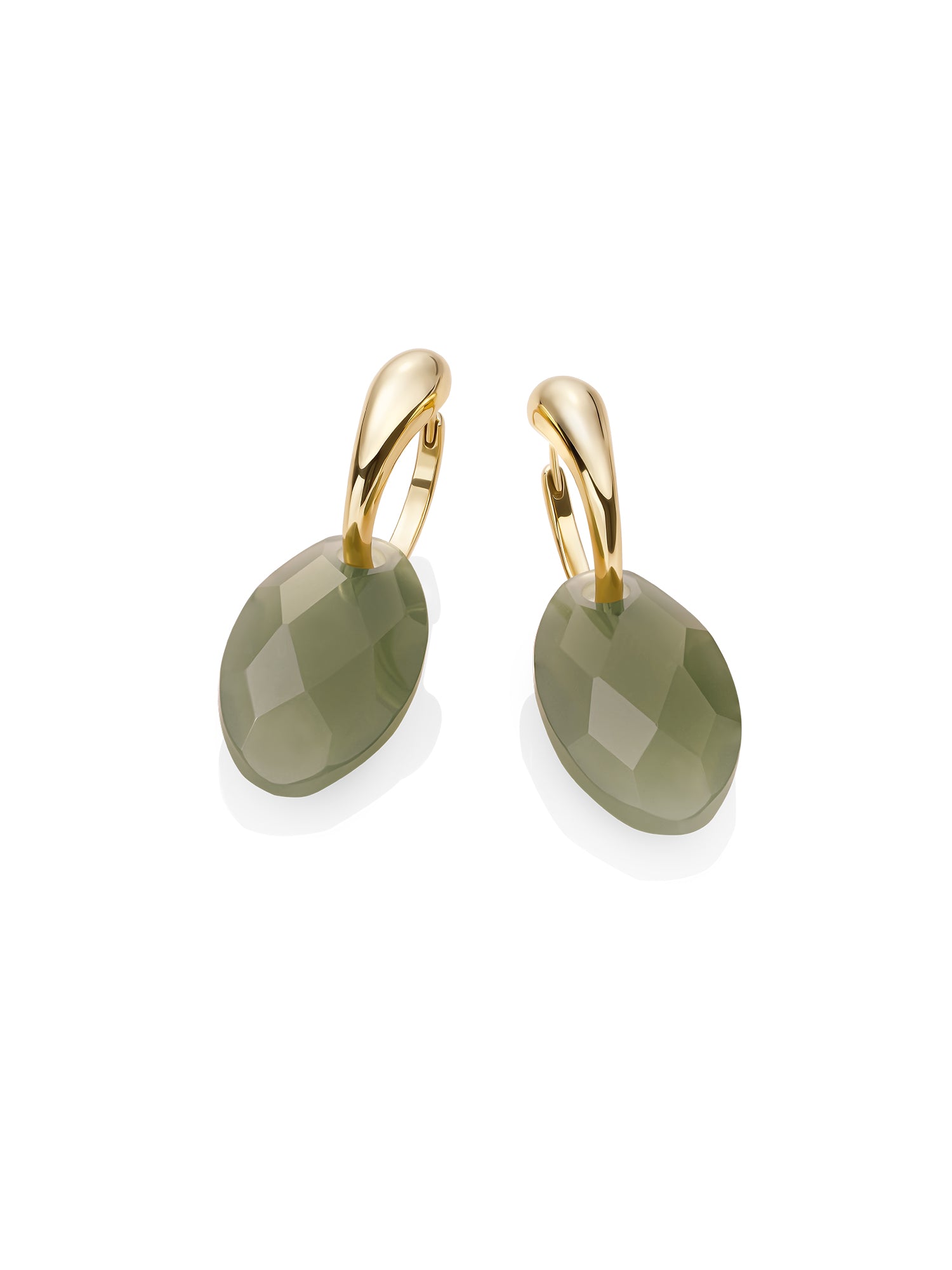 Lime Jade Leaf Bold Fuse Huggies Oorbellen set
