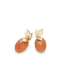 Red Aventurine Butterfly Push Back Oorbellen Set - Gold Plated - Sets