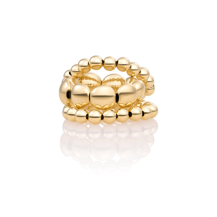 Essentials Double Bubble Ringen Stack | Gold -gelenkt