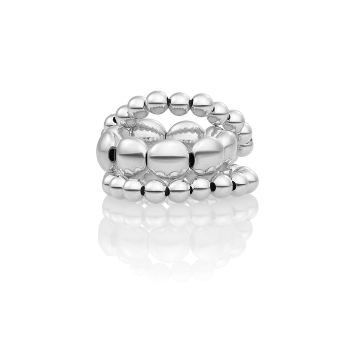 Essentials Double Bubble Rings Stack | Silver