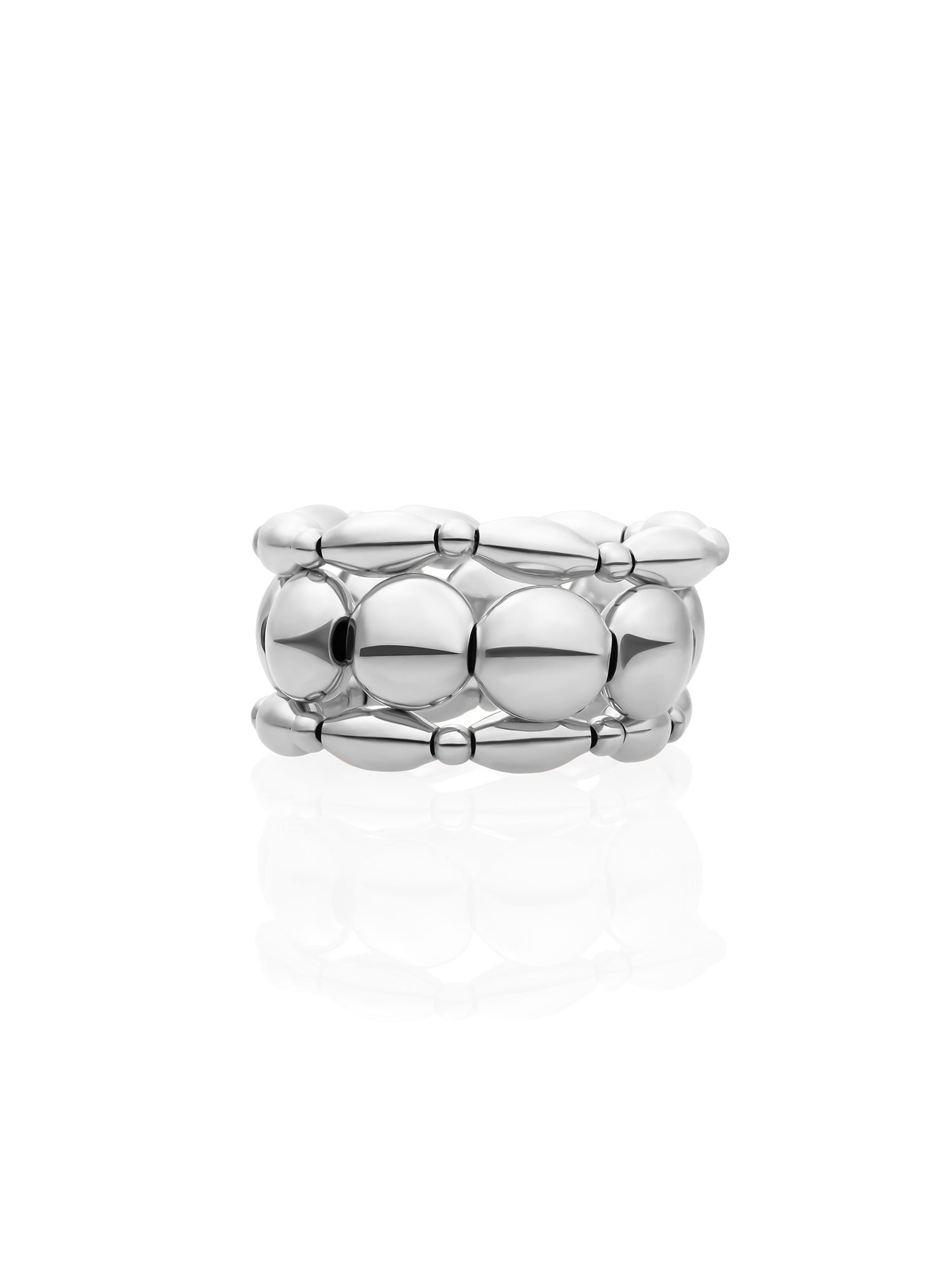Rice Bubble Ringen Stack Zilver