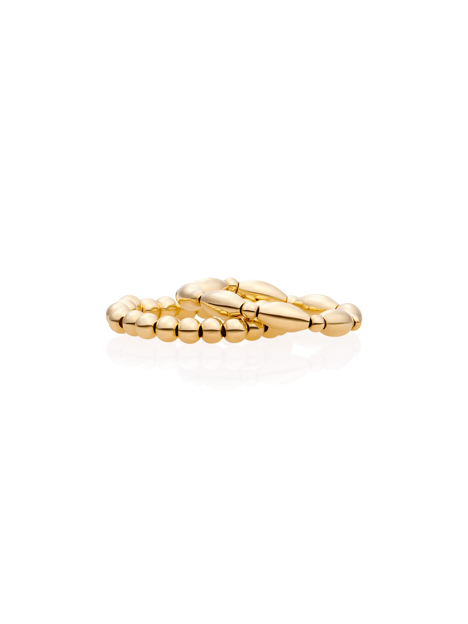 Rice Beaded Ringen Stack Goud Kleurig