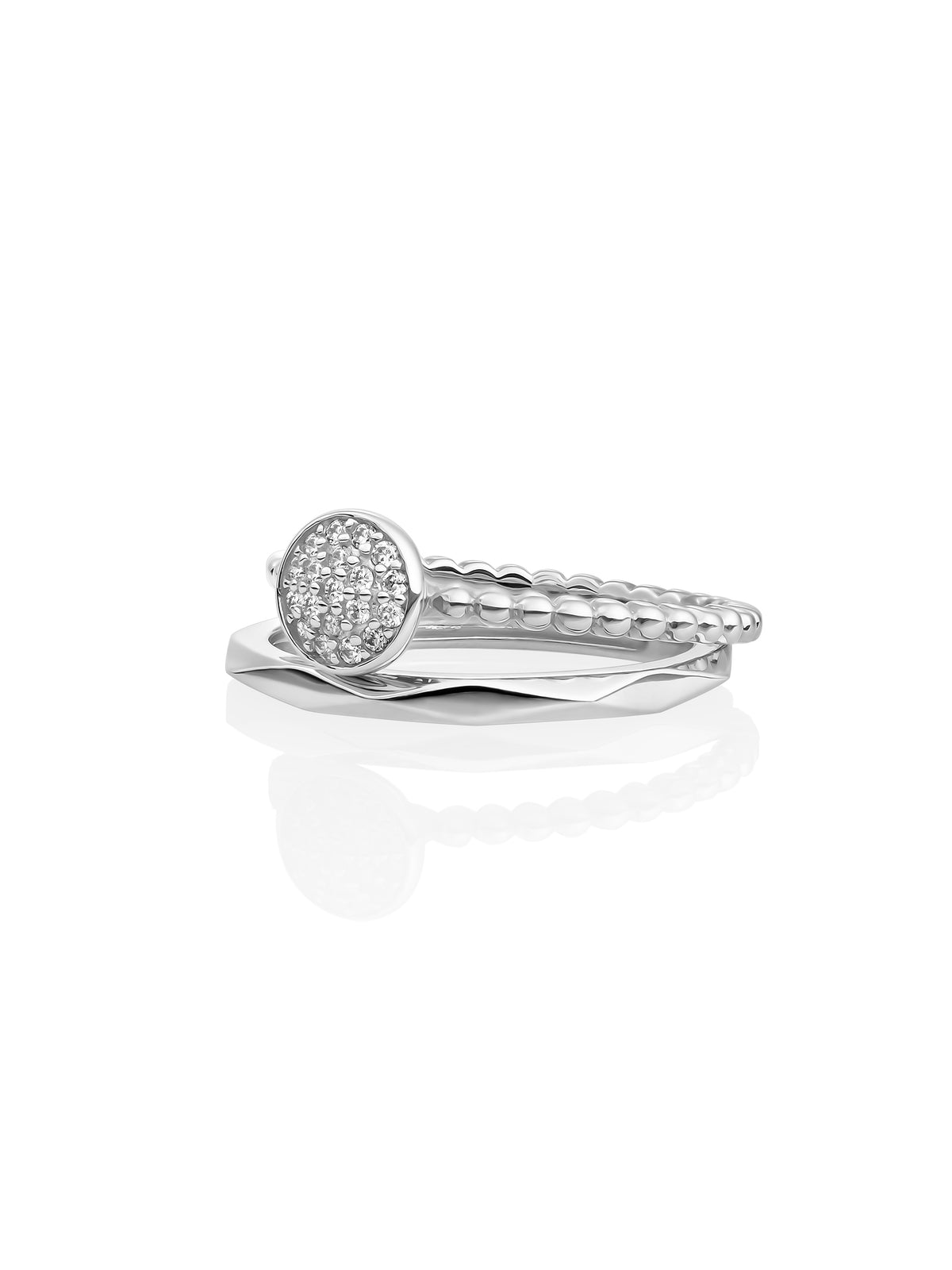 Edge Twist Ring Stack Zilver - Sets