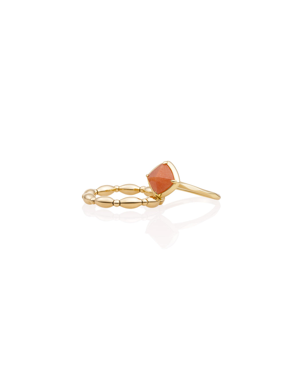 Red Aventurine Edge Rice Ringen Stack Goud - Sets
