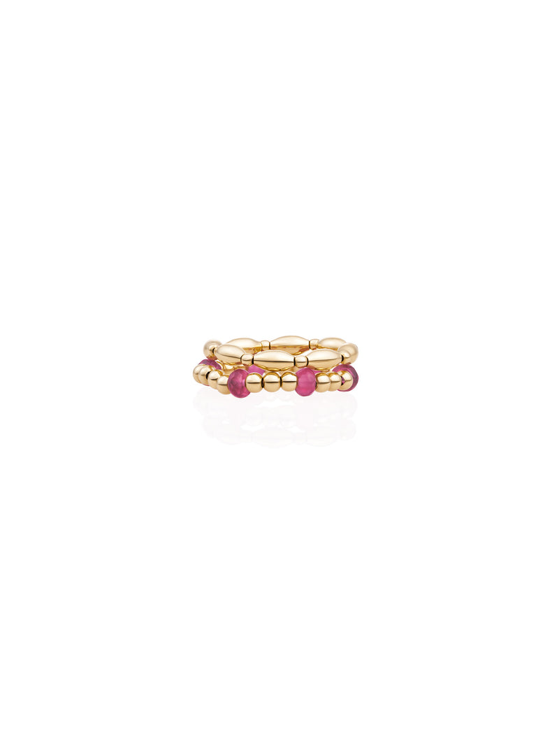 Candy Jade Roundel Rice Ringen Stack Goud - Sets
