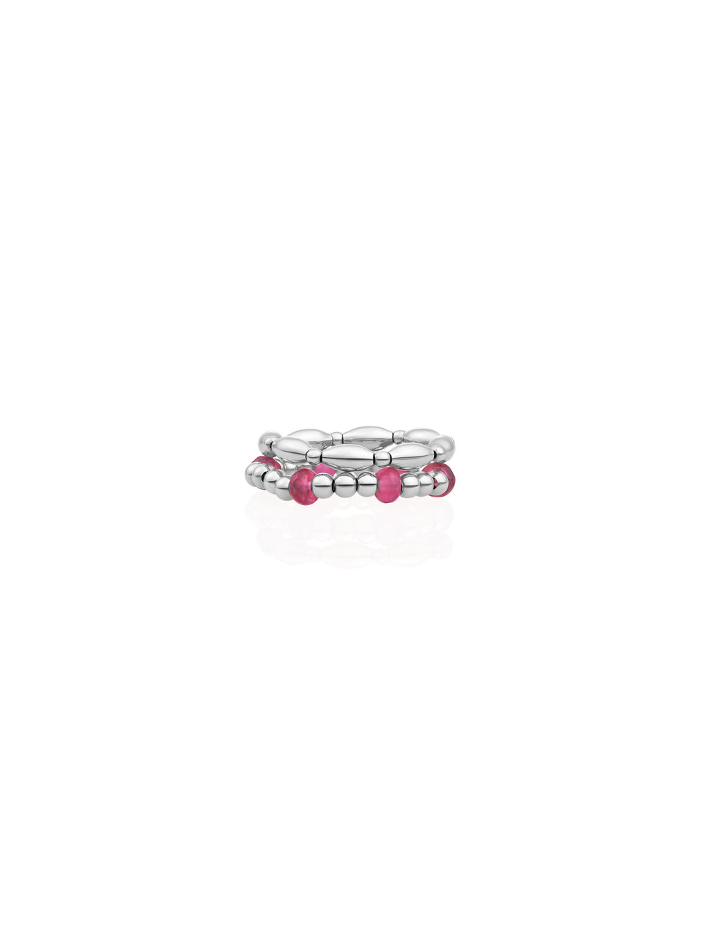 Candy Jade Roundel Rice Ringen Stack Zilver - Sets