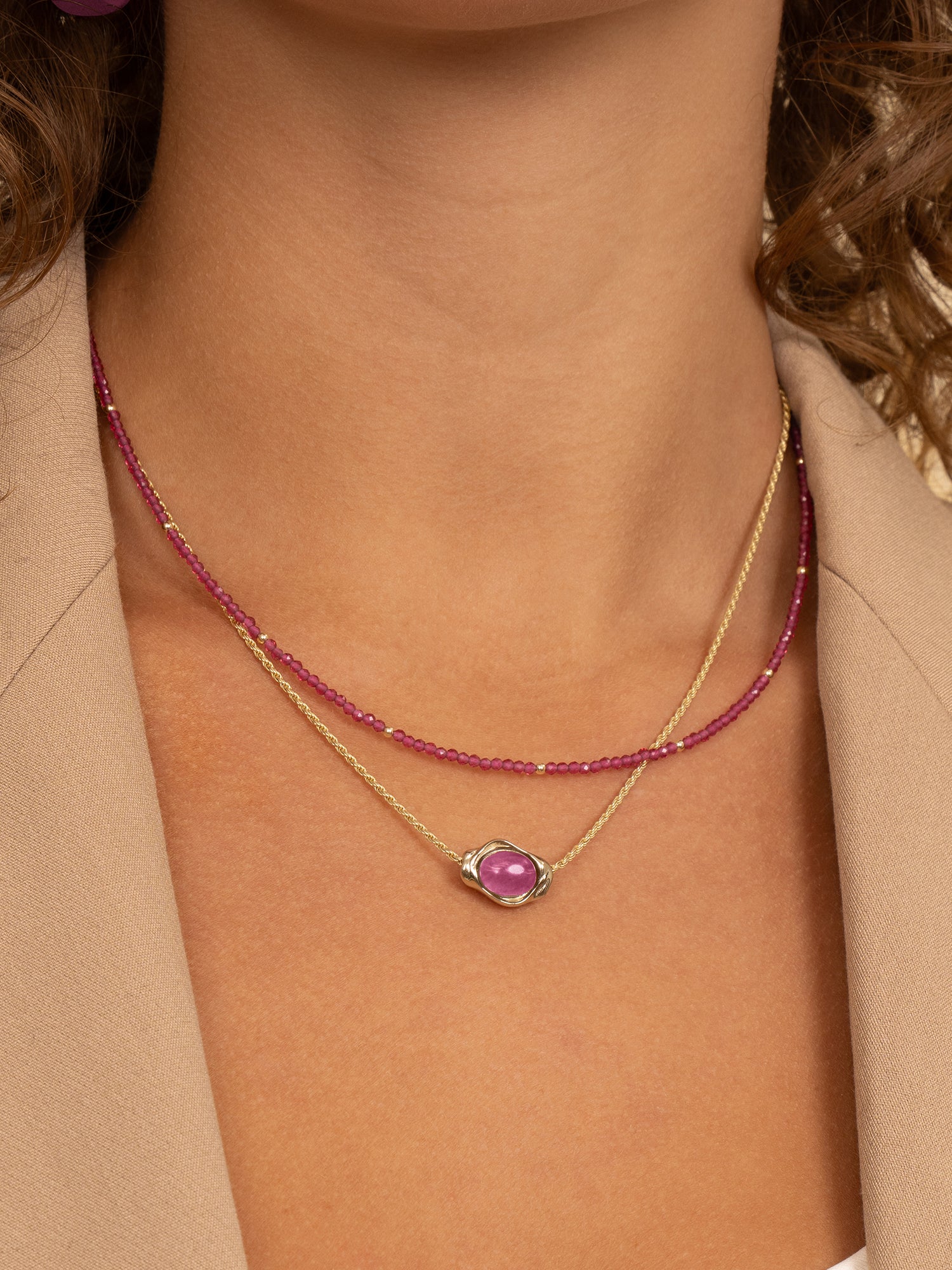 Candy Jade Flow Rope Ketting Set Goud