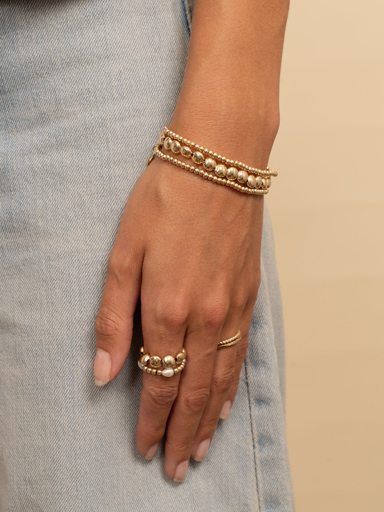 Bubble Beads Saturn Armbanden Set Goud - Sets