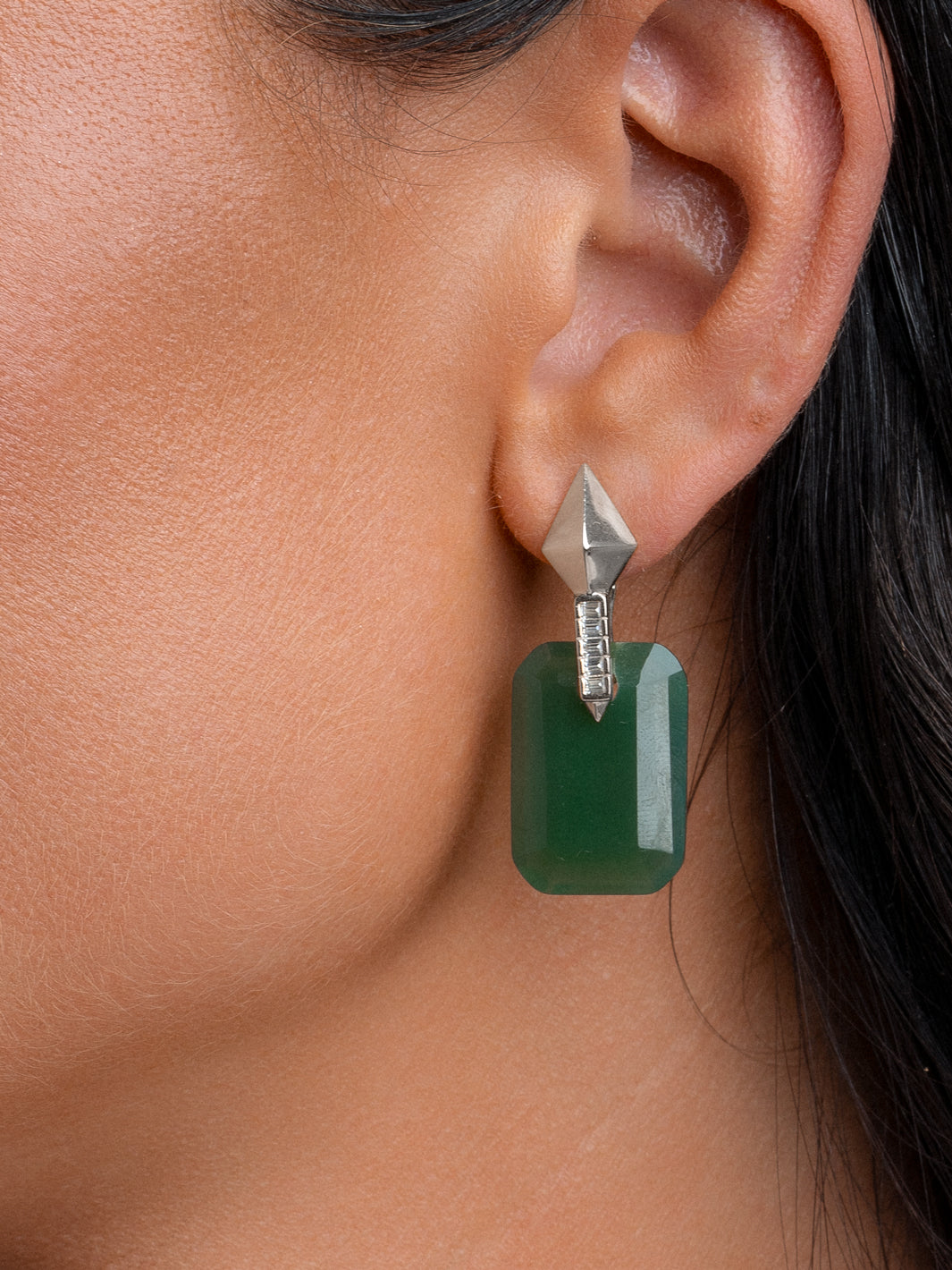 Pyramid Edge earrings | Silver