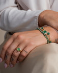 Sparkling Ring Edge 9 karaat Groene Onyx
