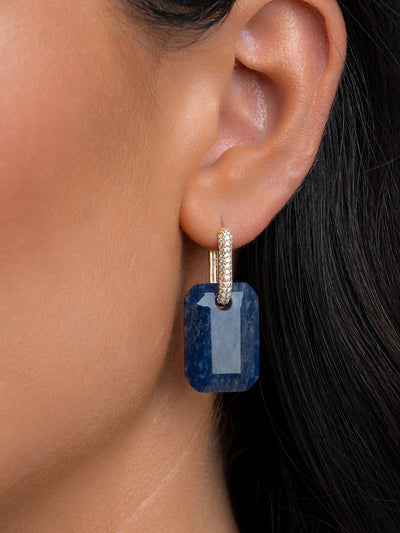 Sodalite Baguette Earring Gemstones