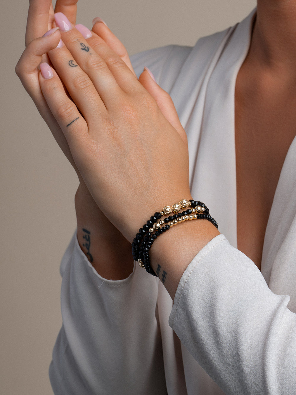 Dames Armband met Onyx Gemstone Fuse #kleur_goud