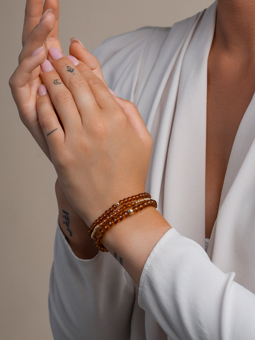 armband met edelsteenkralen voor dames #kleur_goud