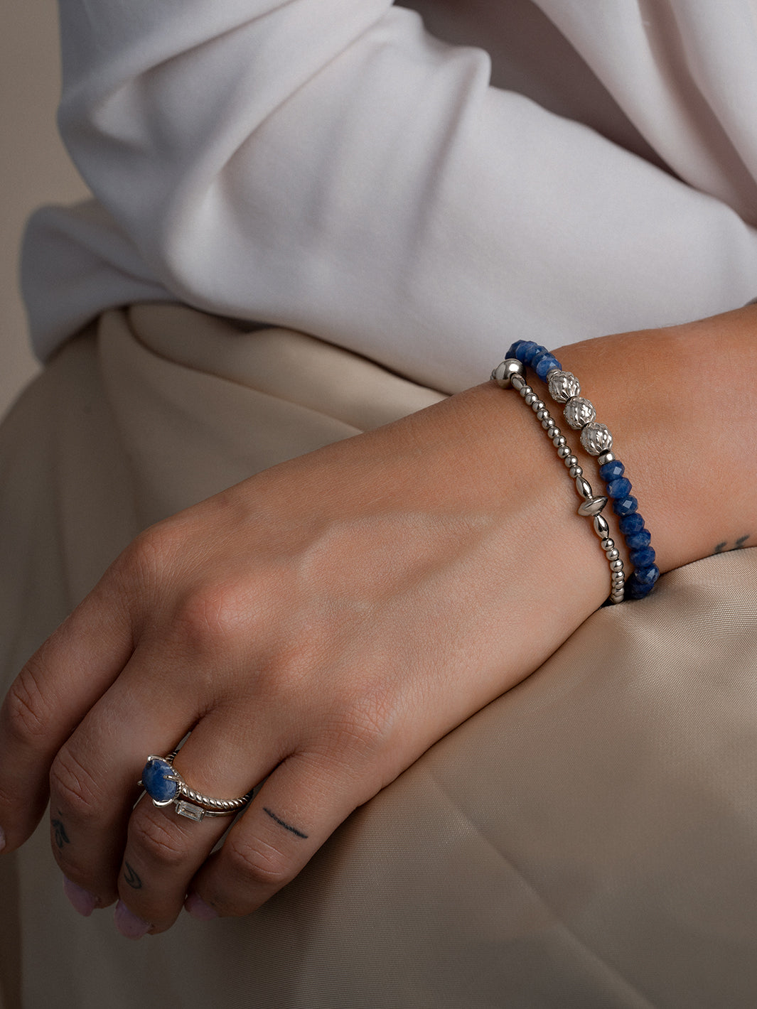 Gemstone Armband Fuse met Sodalite #kleur_zilver