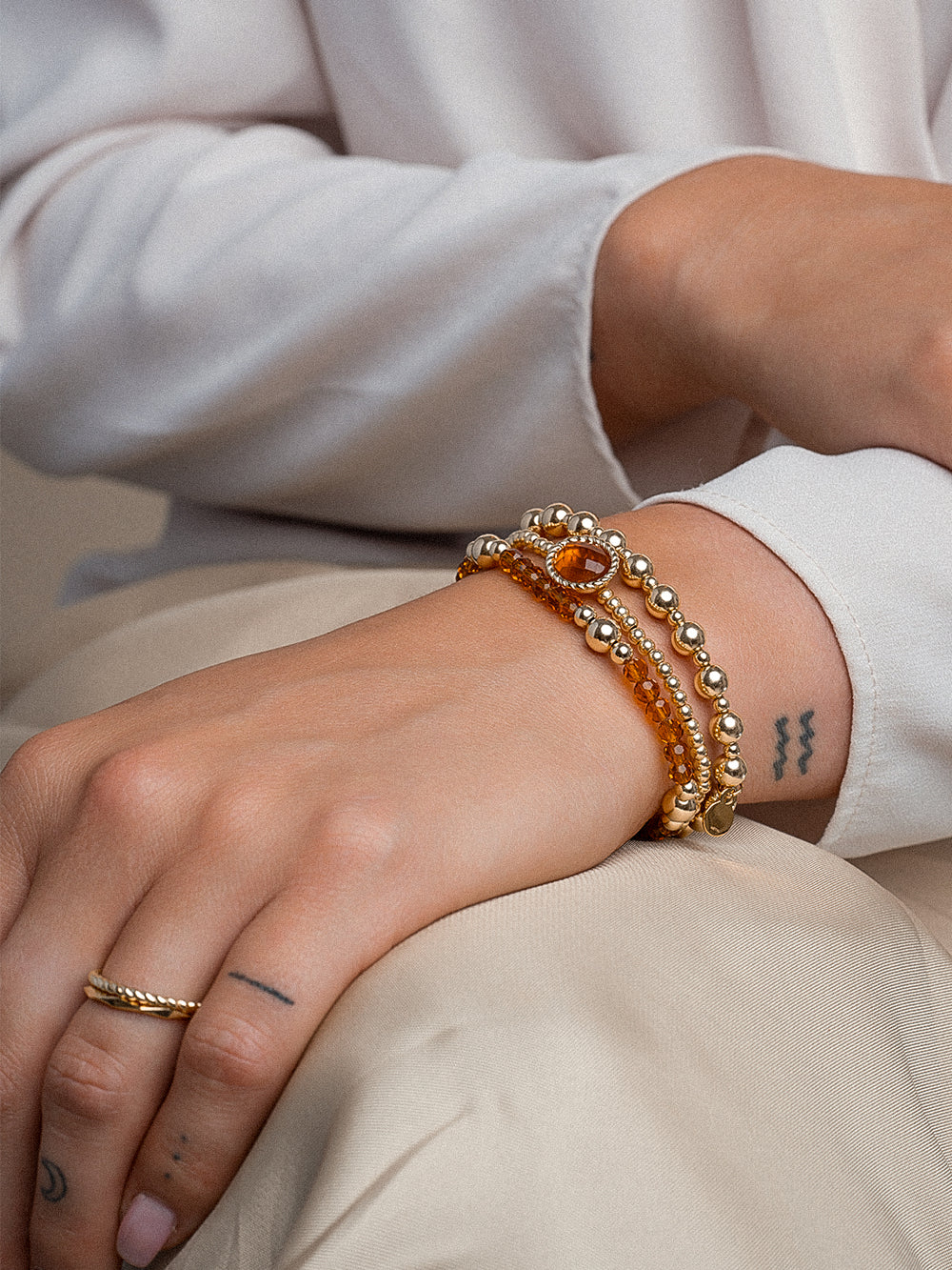 Citrine quartz edelsteen armbanden voor dames #kleur_goud