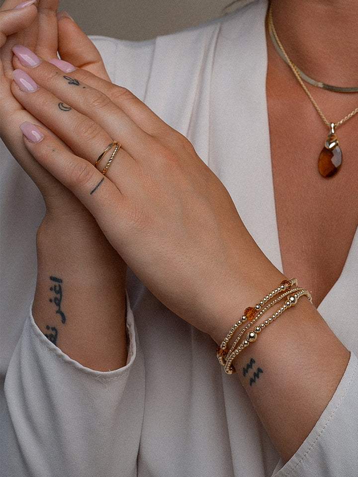 Tijdloze gouden kralen armband voor vrouwen van Sparkling