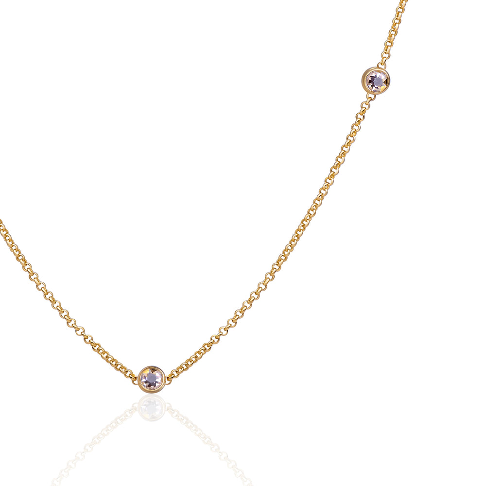 Damesketting met steentjes van Sparkling jewels in goudkleur