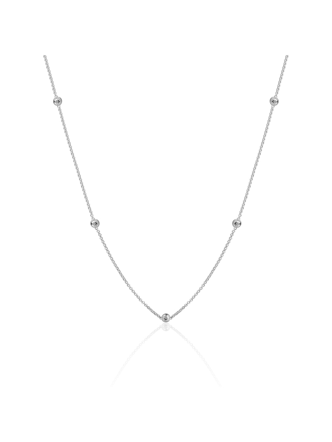 White CZ Beads Ankerketting | Zilver