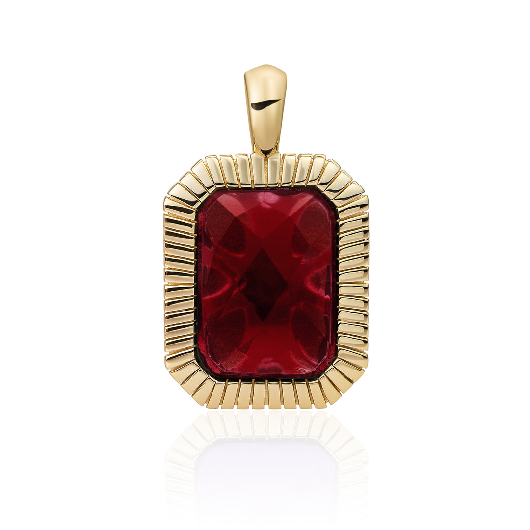 Ketting hanger met Ruby Quartz Edelsteen van Sparkling Jewels #kleur_goud