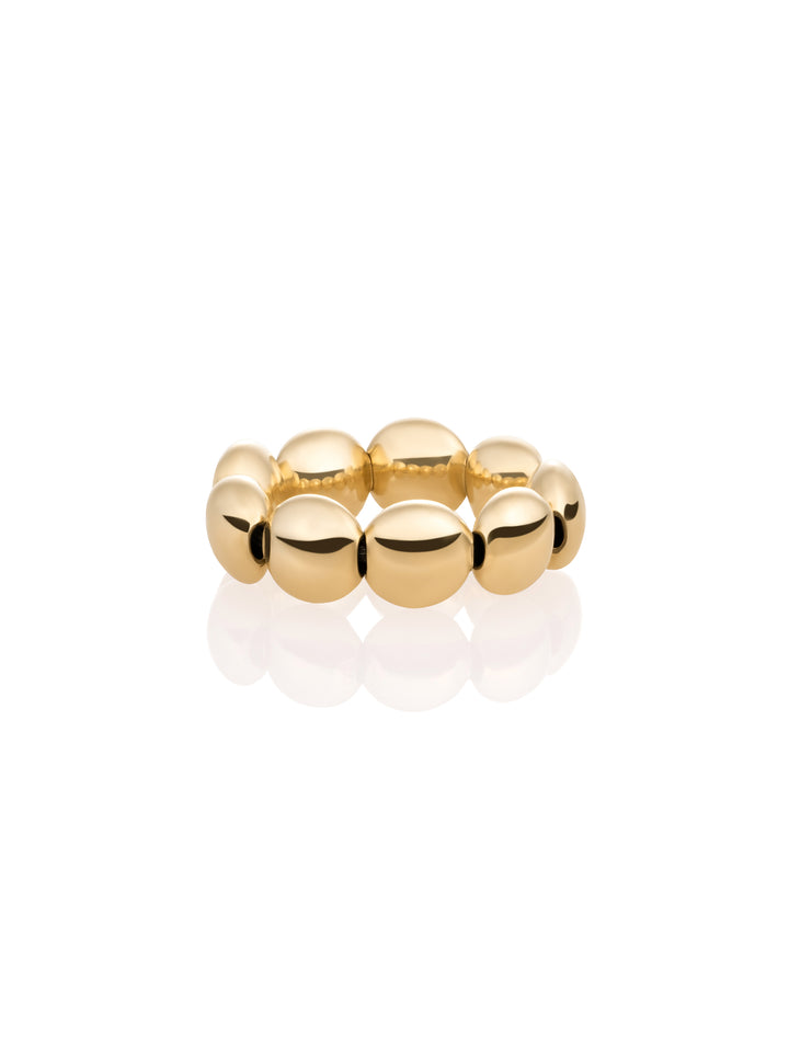 Bubble Beads Flat Ring | Goudkleurig