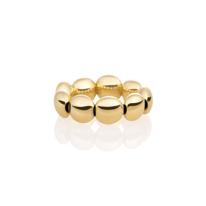 Bubble Beads flat ring | Gold Plated