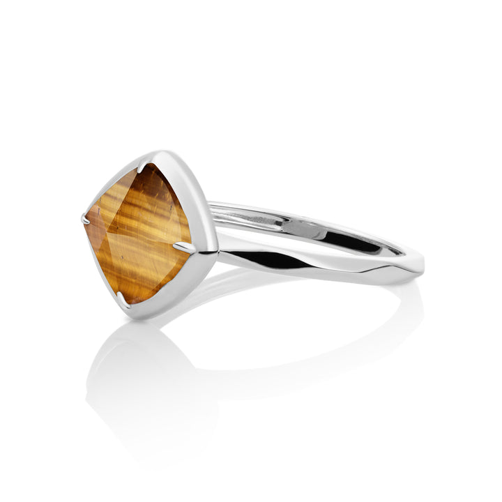 Edge Ring Tiger Eye | Silber