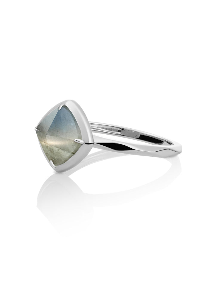 Edge Ring Labradorite l Zilver