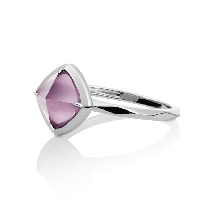 Edge Ring Aubergine Quartz | Silber