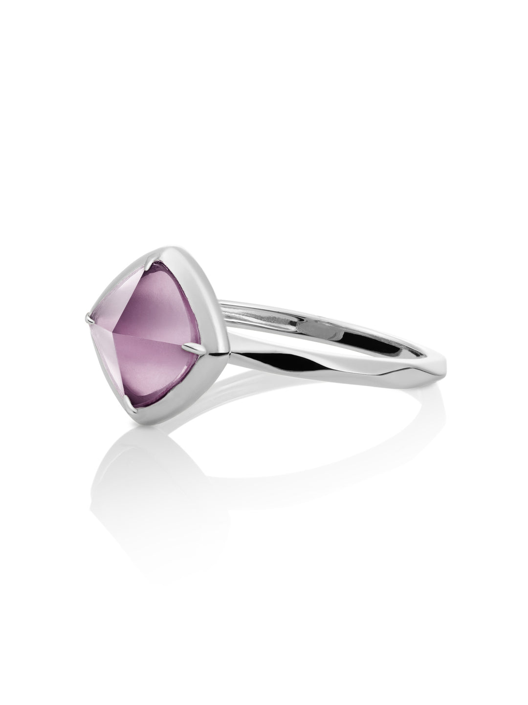 Edge Ring Aubergine Quartz | Zilver