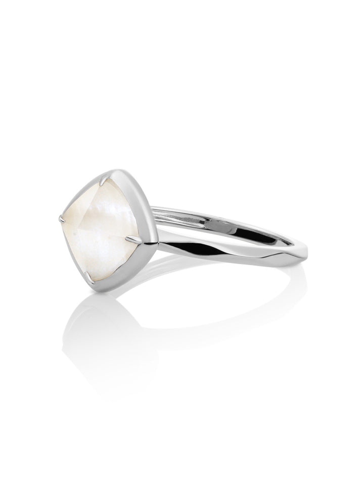 Edge Ring Mother of Pearl | zilver