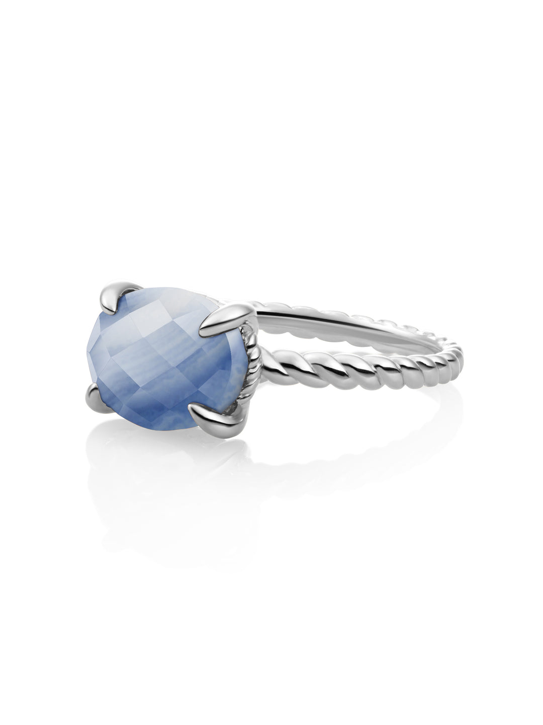 Twist Ring Blue Aventurine - Zilver