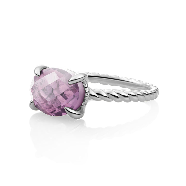 Twist Ring Aubergine Quarz | Silber