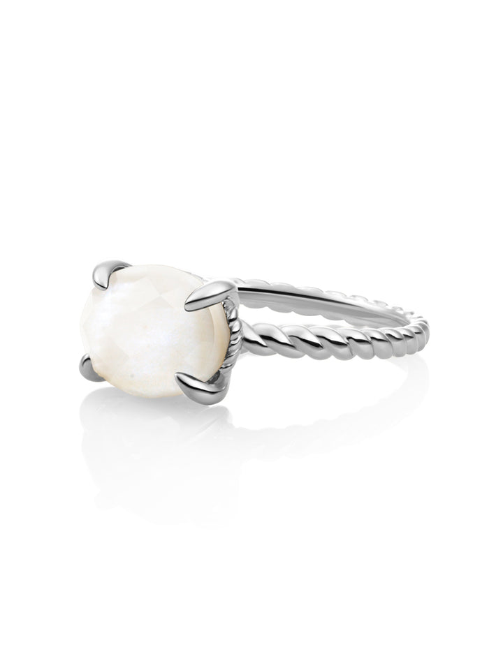 Twist Ring Mother of Pearl - zilver