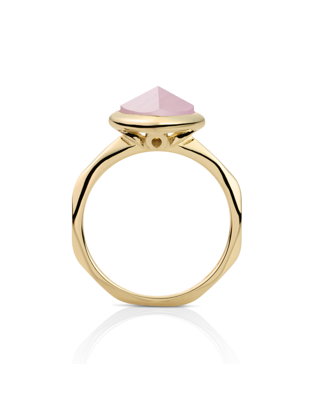 Edge Ring Rose Quartz | 9 karaat