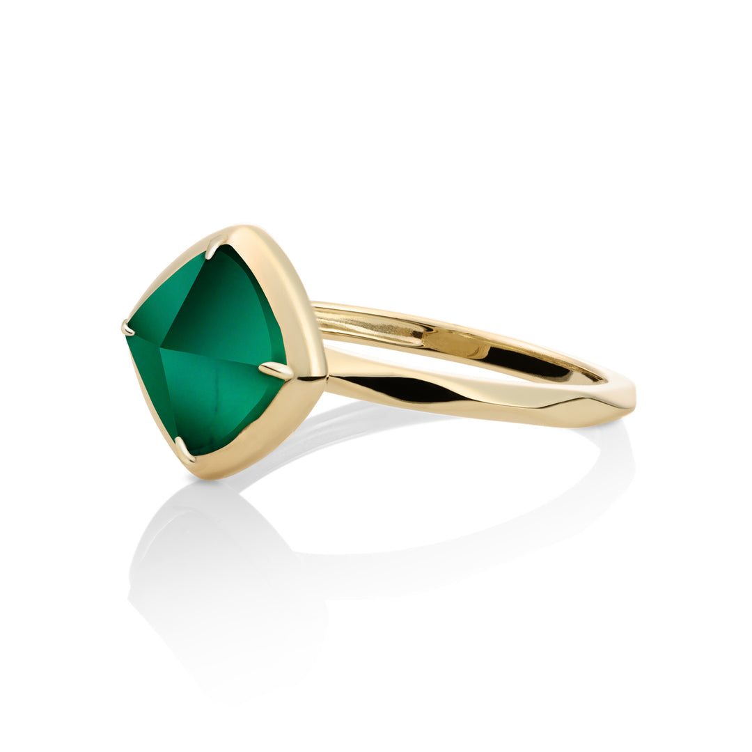 Edge Ring Green Onyx 9 Karaat Sparkling Jewels